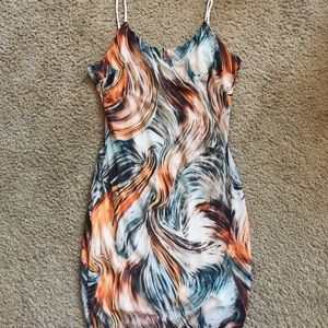 Fashion Nova Paint Design Mini Dress - L
